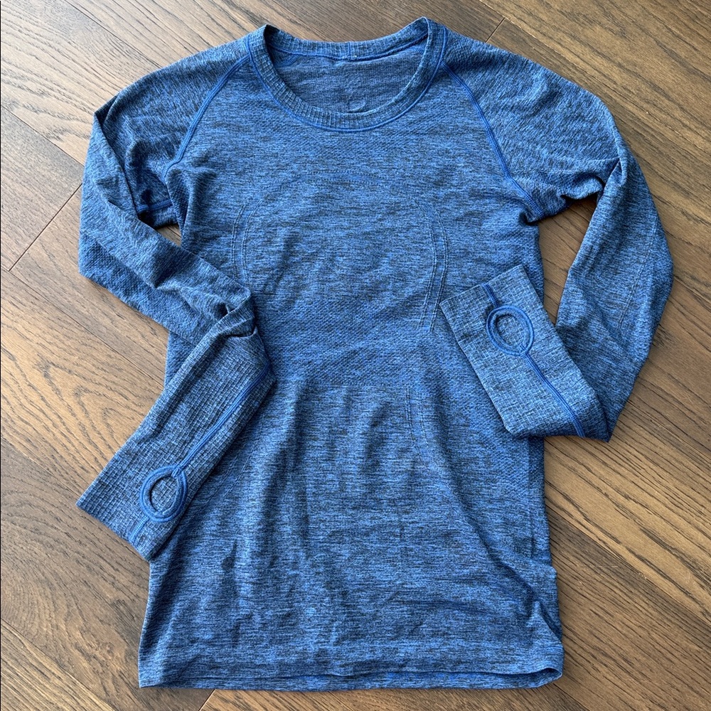Lululemon Blue Athletic Top with Thumb Holes - Picture 5 of 5